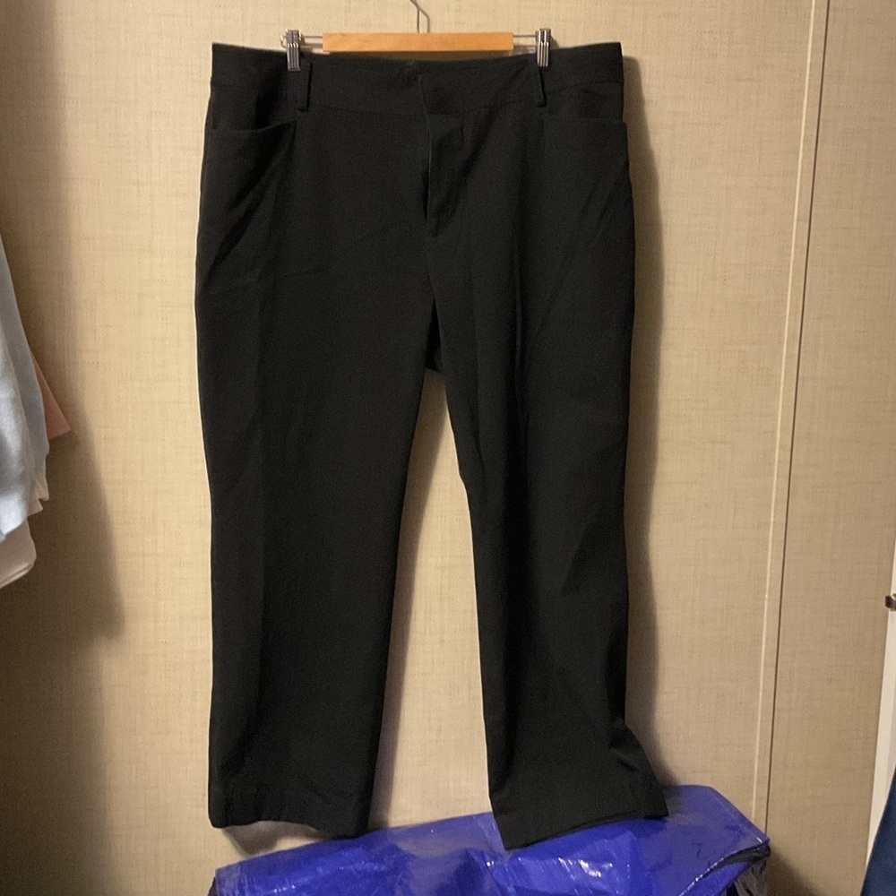 Chaps Black Straight Leg Pants